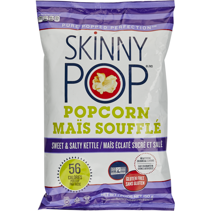 SkinnyPop Sweet & Salty Kettle Popcorn, 150 g