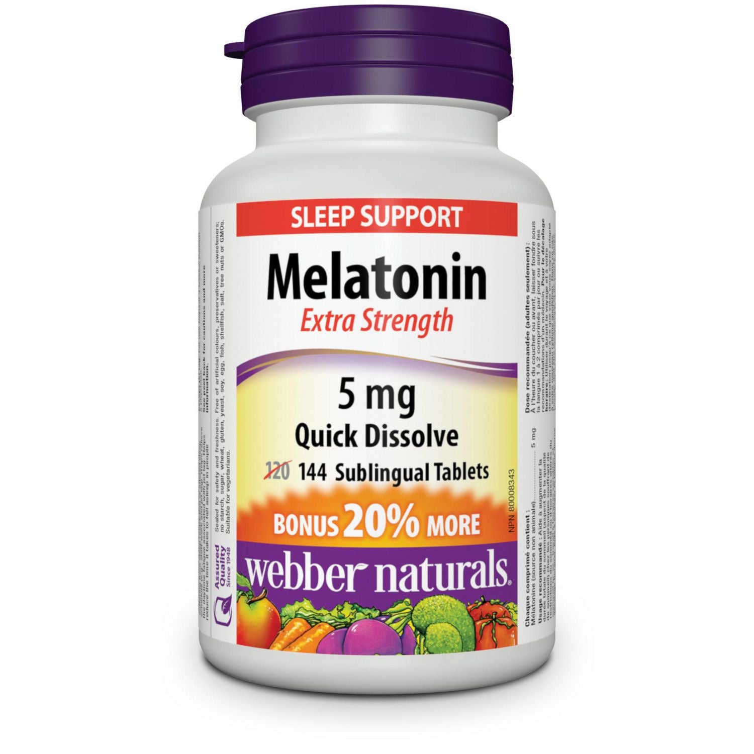 Webber Naturals® Melatonin Maximum Strength Quick Dissolve, 10 mg