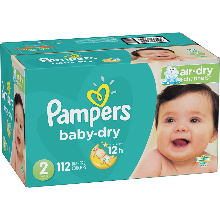 Pampers Baby-Dry Diapers, Size 2, 112 Ct