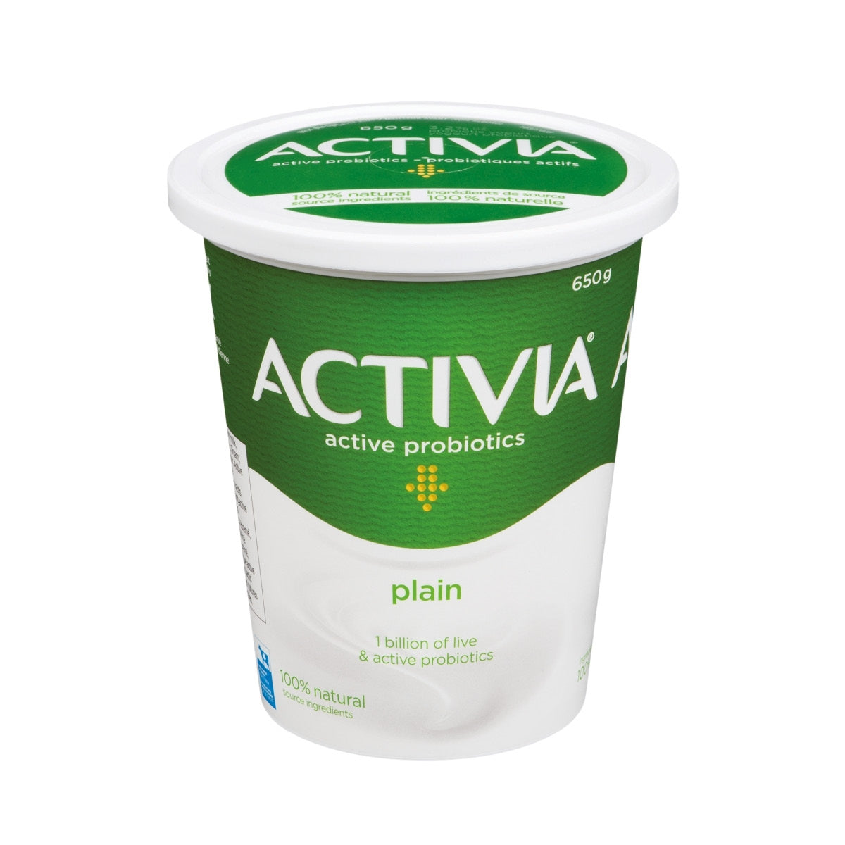 Activia Tub Yogurt, Pure Plain, 650g