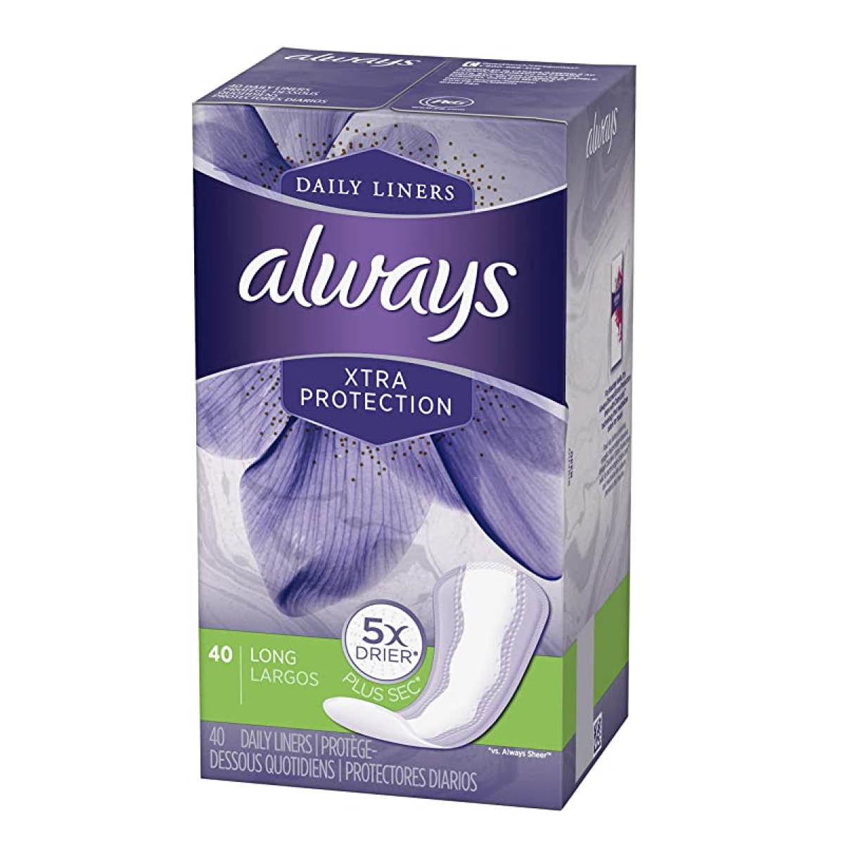 Always Odor-Absorbing Liners Without Fragrance 40 ea
