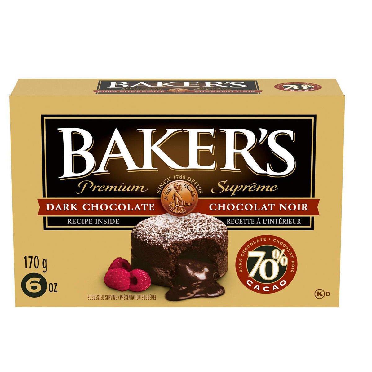 Baker's Premium 70% Dark Chocolate , 170g