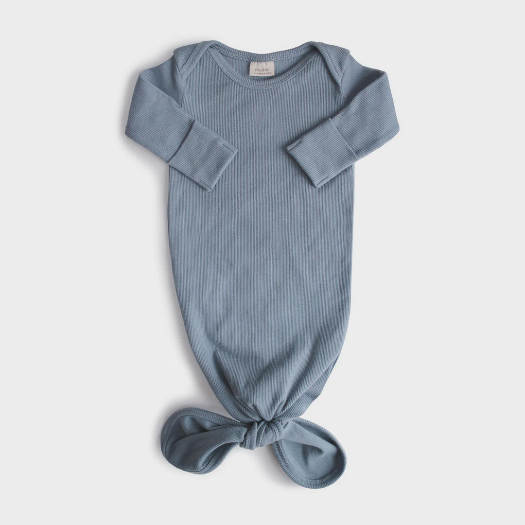 Ribbed Knotted Baby Gown, Tradewinds