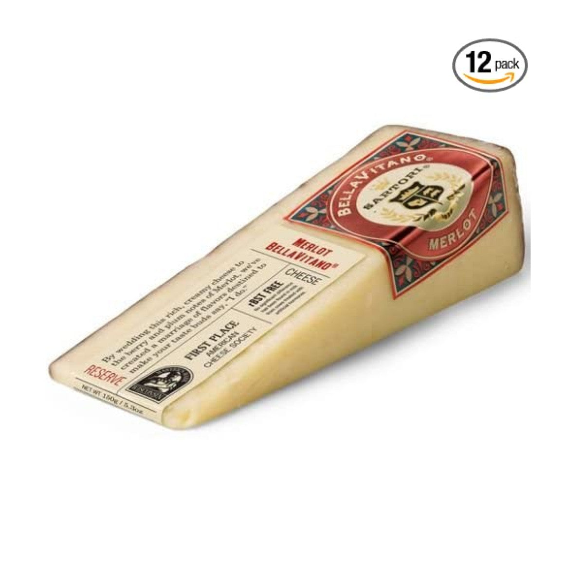 Bellavitano Merlot Cheese Wedge, 150g