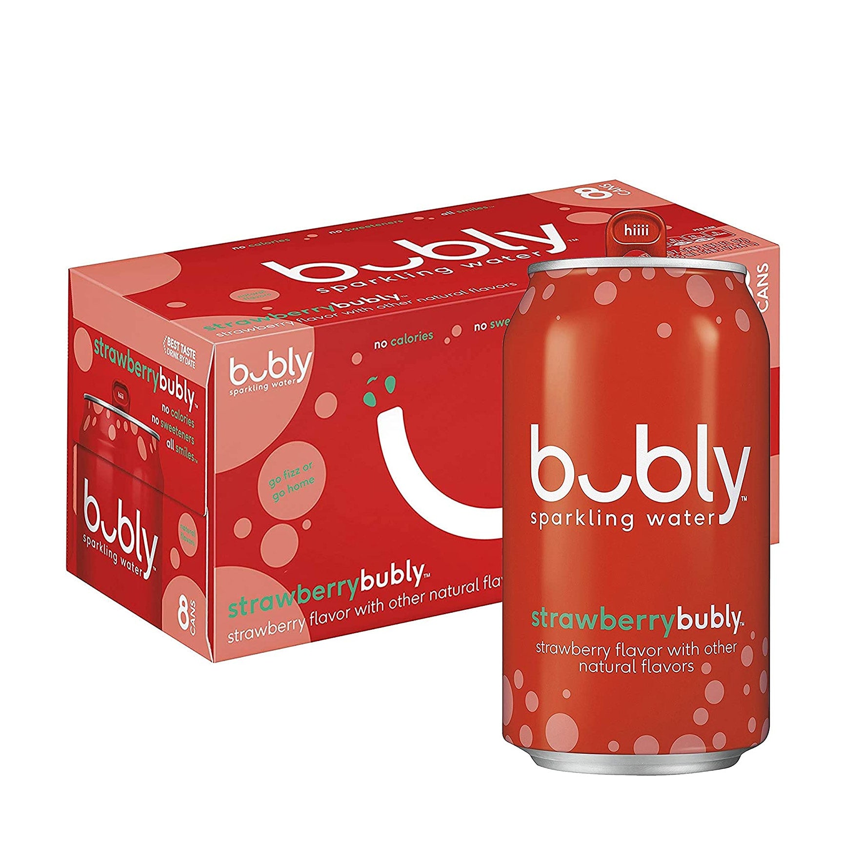 Bubly Strawberry Sparkling Water Beverage, 12 pk