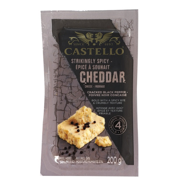 Castello Black Pepper Cheddar Cheese, 200g