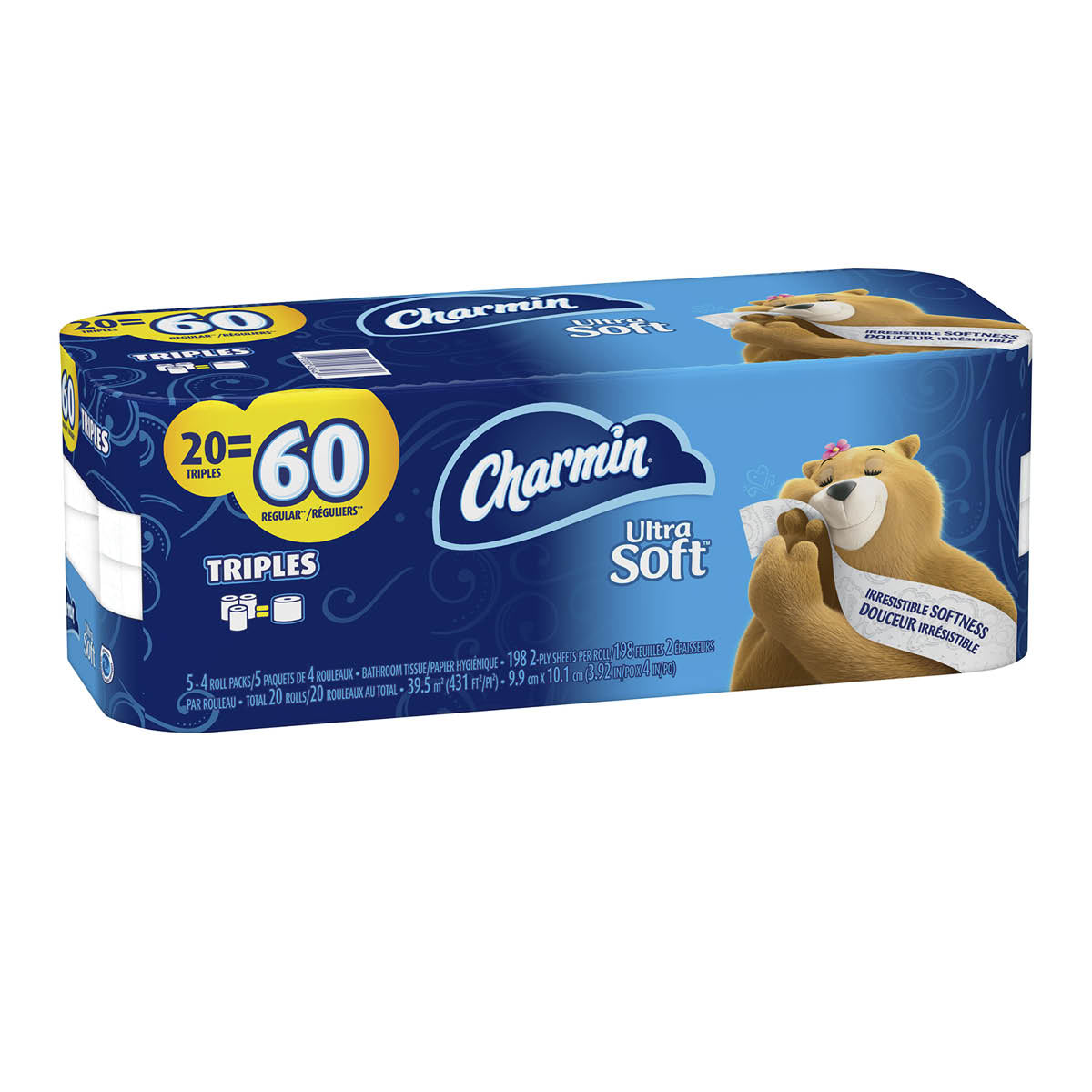 Charmin Soft Toilet Paper (20 triple rolls = 60 reg), 20 ea