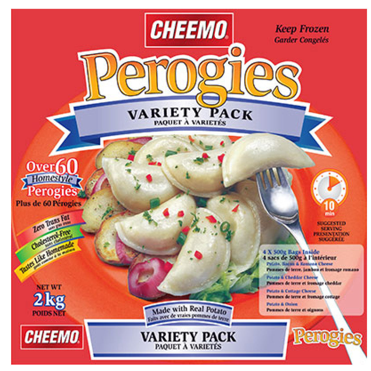 Cheemo Variety Pack Perogies, 2kg