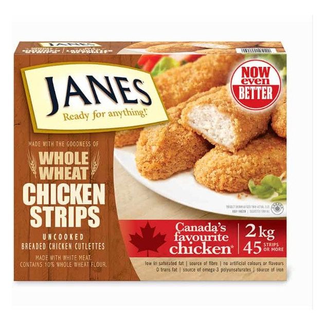 CASE LOT Janes Whole Wheat Chicken Strips 2 Kg