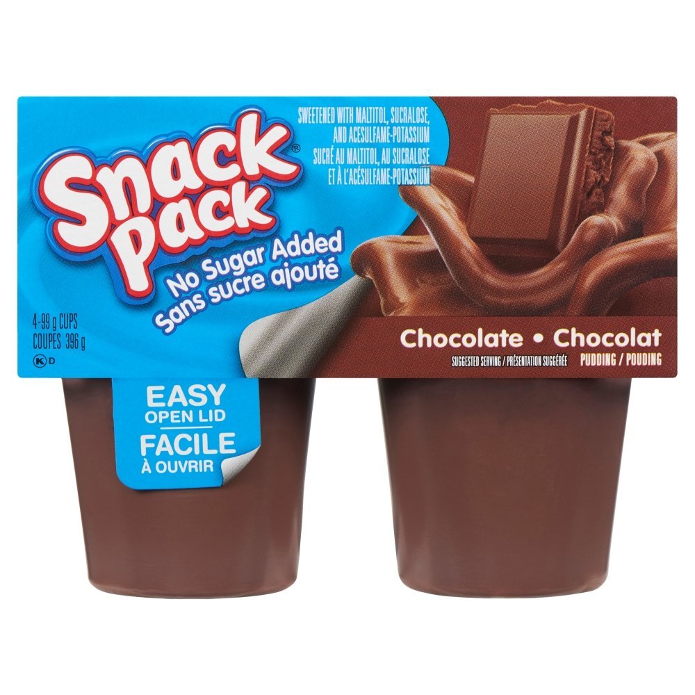 Hunts Snack Pack Pudding Cups Chocolate, 4pk x 99g