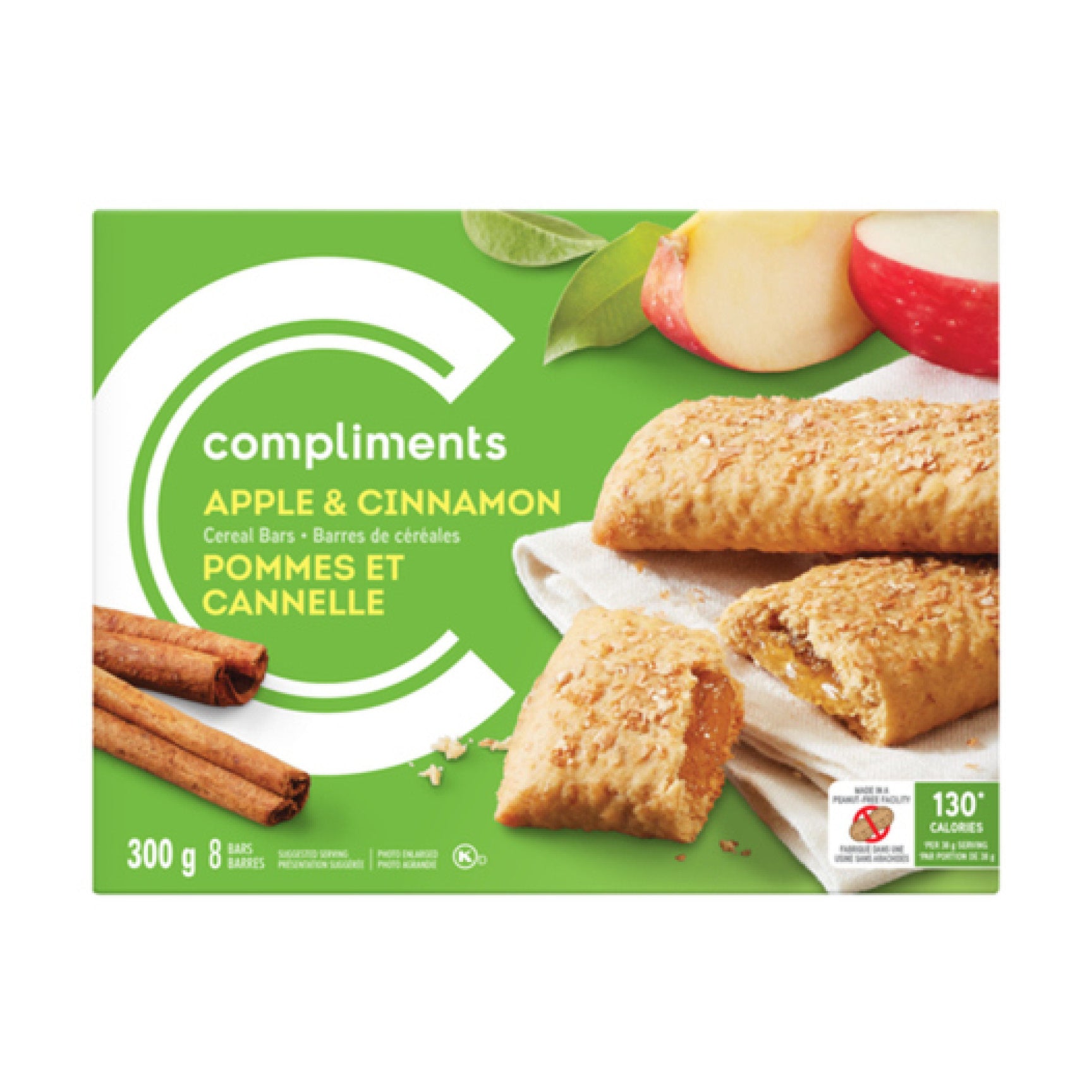 Compliments Apple Cinnamon Fruit Bar, 8pk, 300g