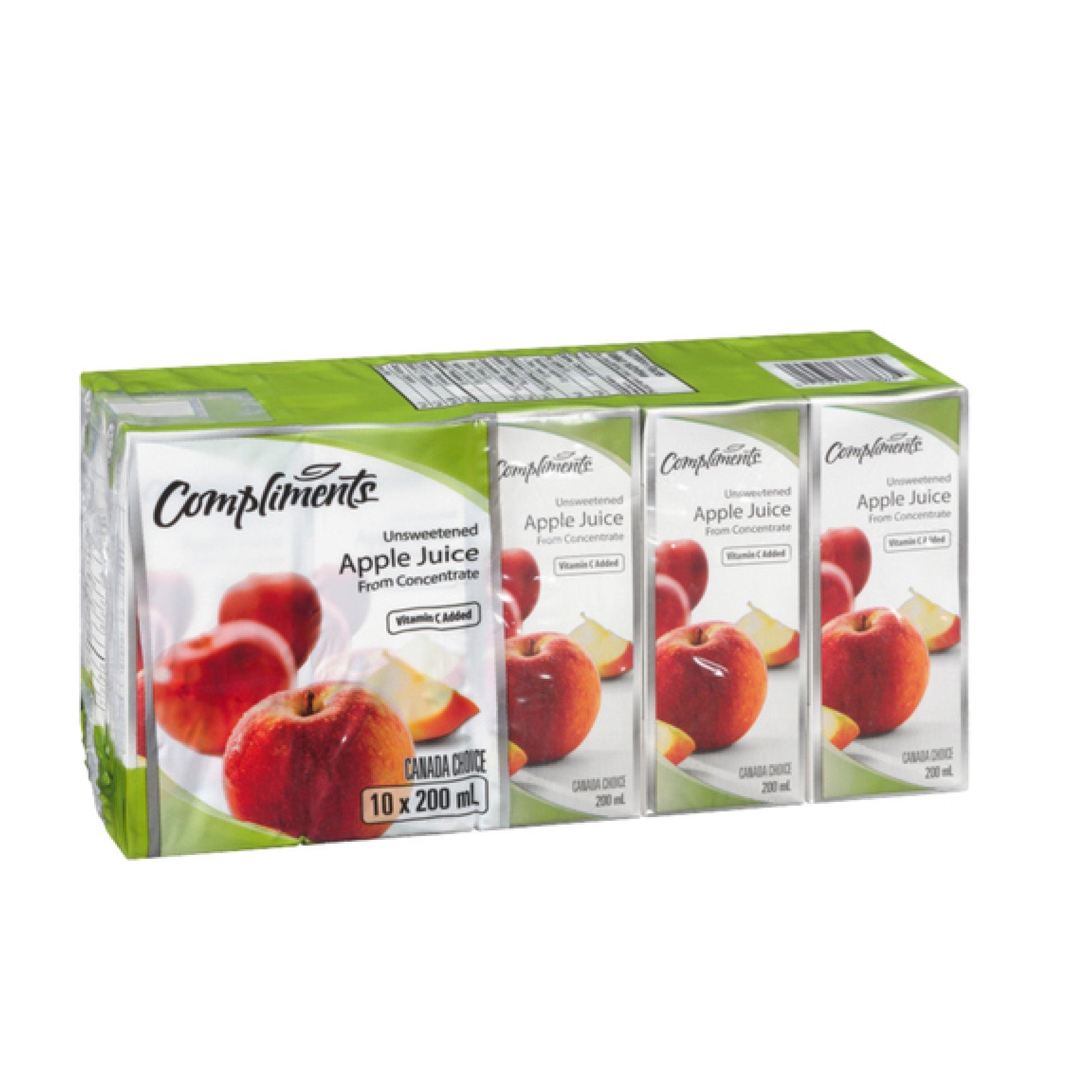 Compliments Apple Juice Boxes, No Sugar Added, 8x200ml