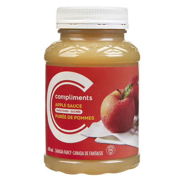 Compliments Applesauce Sweetened, 650ML