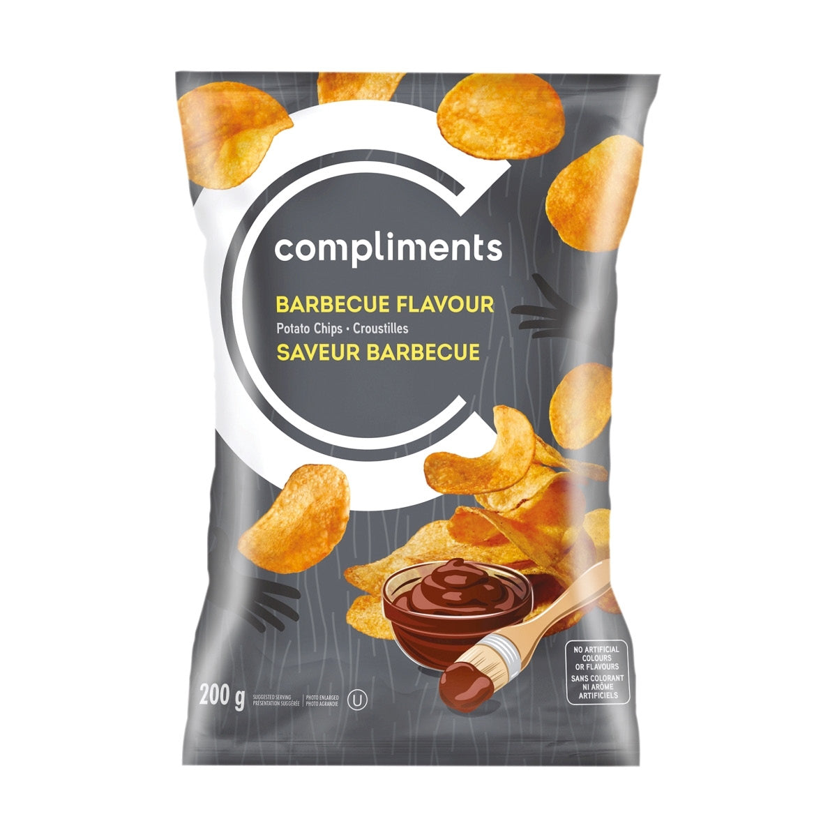 Compliments Potato Chips, Barbecue (BBQ), 200g