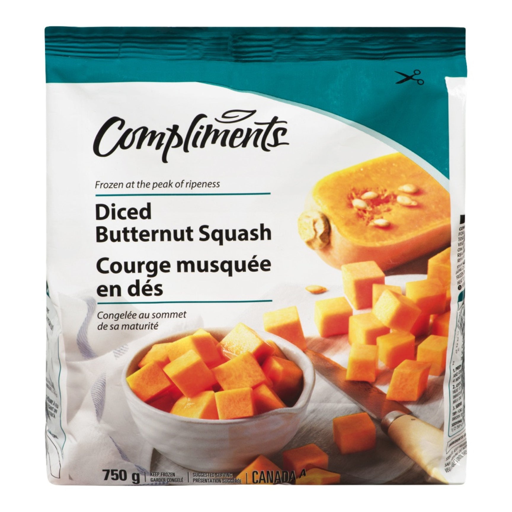 Compliments Frozen Vegetables, Butternut Squash Diced, 750g