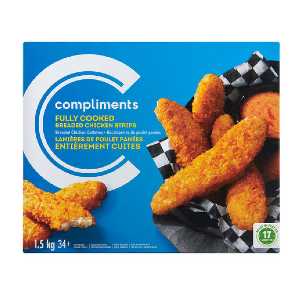 Compliments Chicken Strips, Fully Cooked 1.5kg