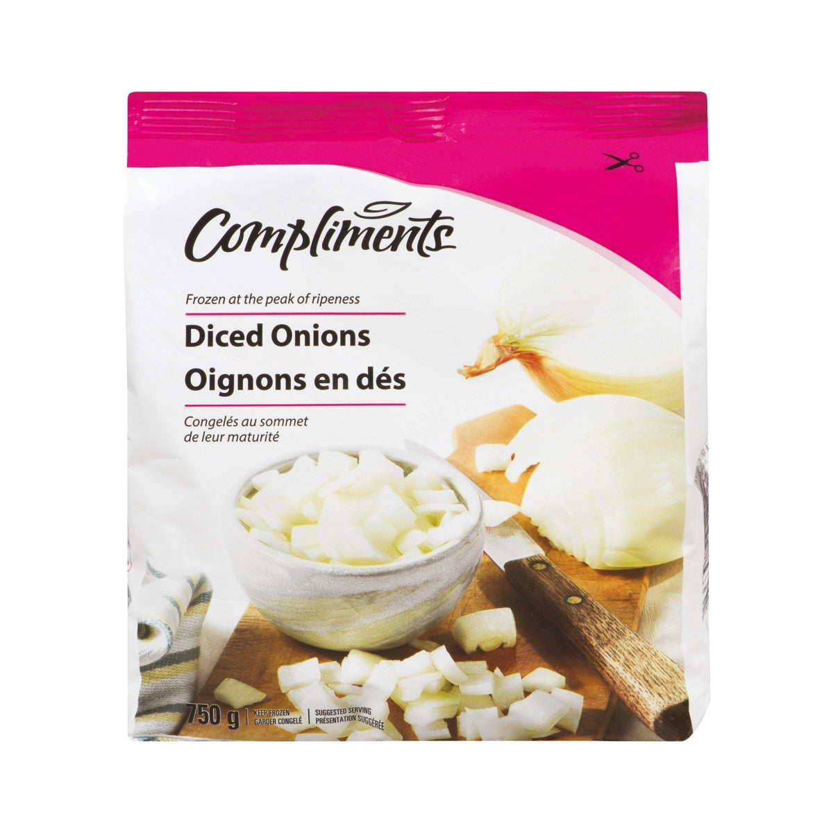 Compliments Frozen Onions, Diced, 750G