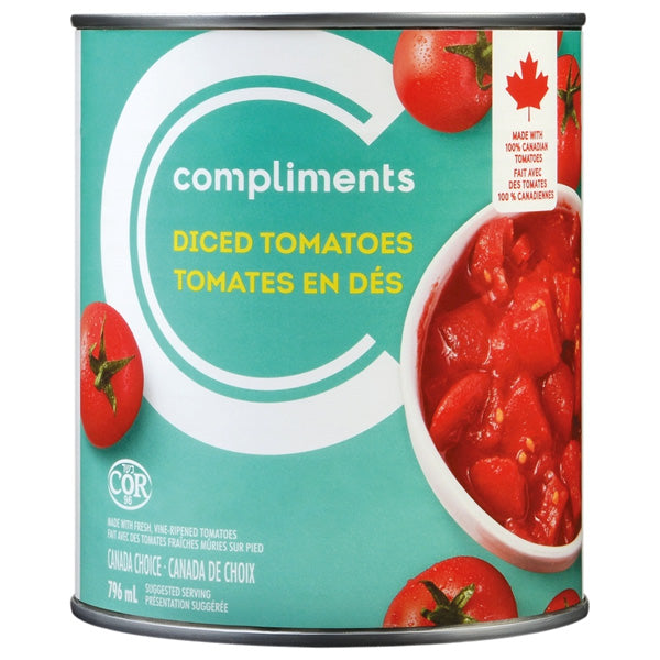 Compliments Tomatoes Diced, 796ml