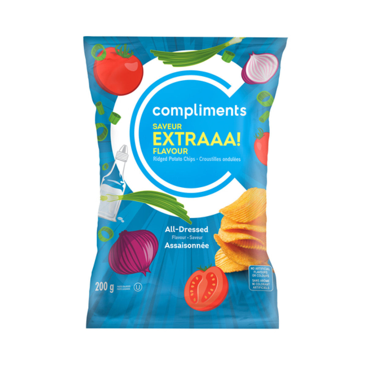 Compliments Extraaa! All-Dressed Ridged Potato Chips, 200g