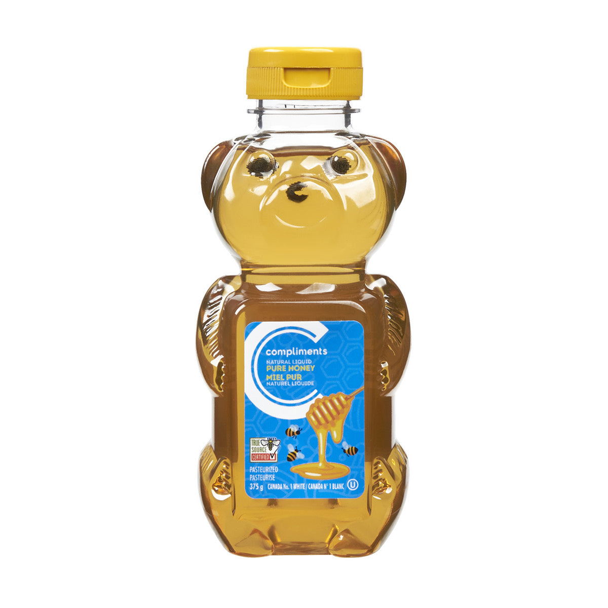 Compliments Honey, Pasteurized White Liquid Bear, 375g