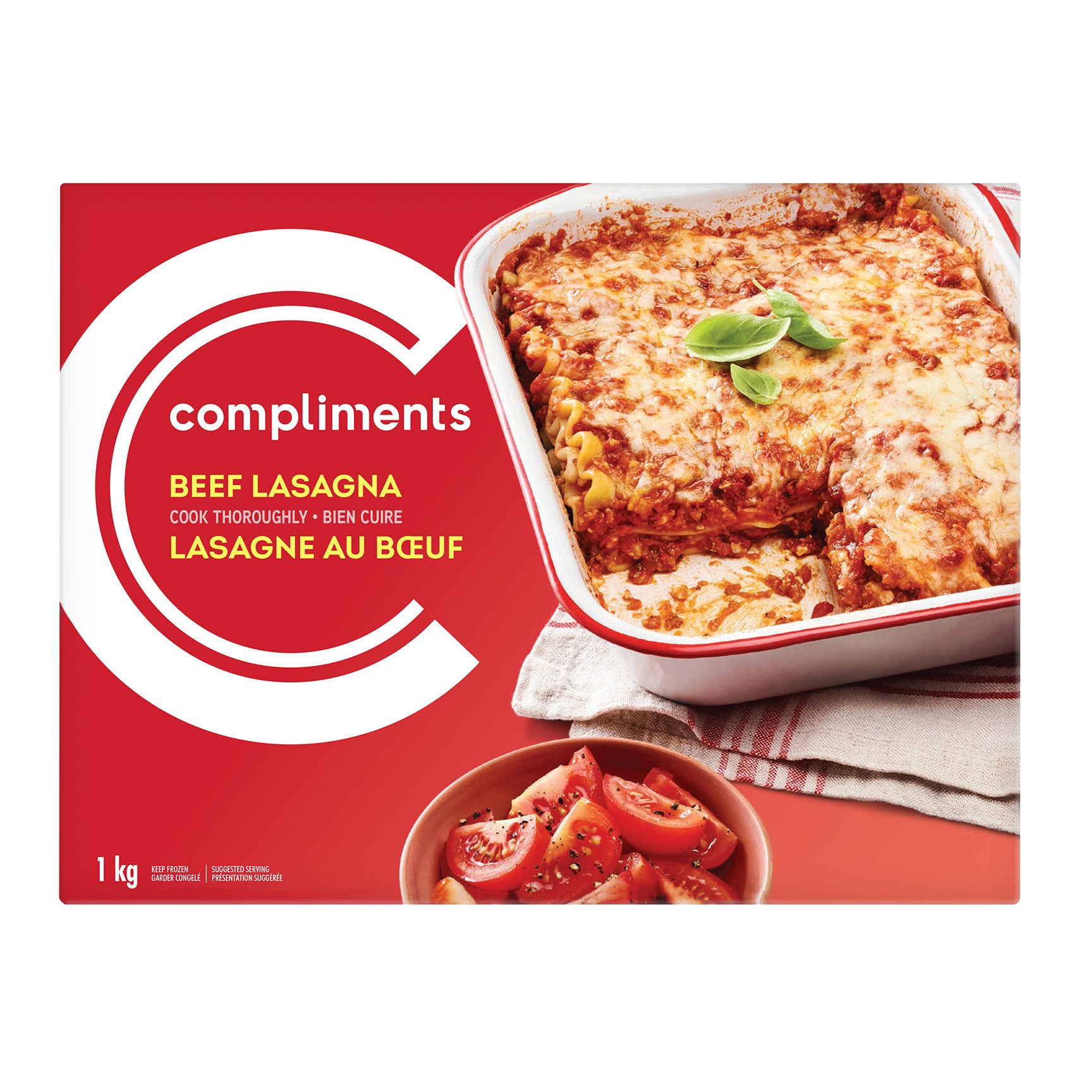 Compliments Frozen Beef Lasagna, 1kg