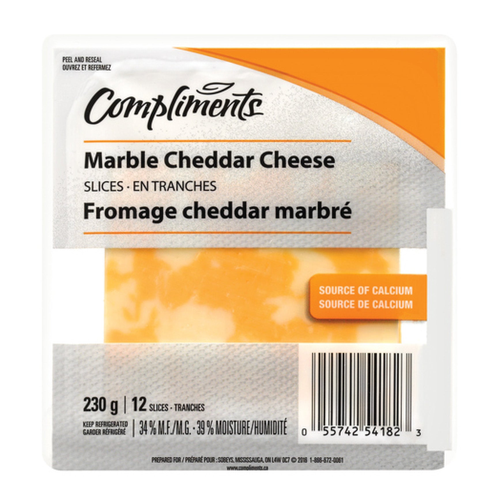 Compliments Cheese, Marble Slices, 230g