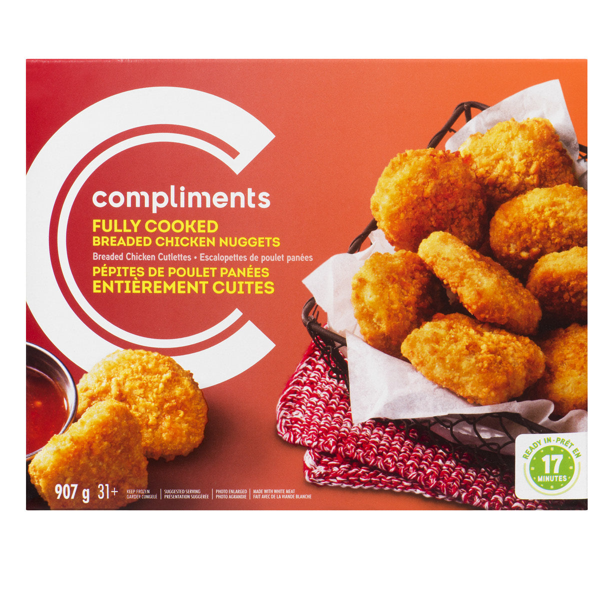 Compliments Chicken Nuggets, Fully Cooked, 907g