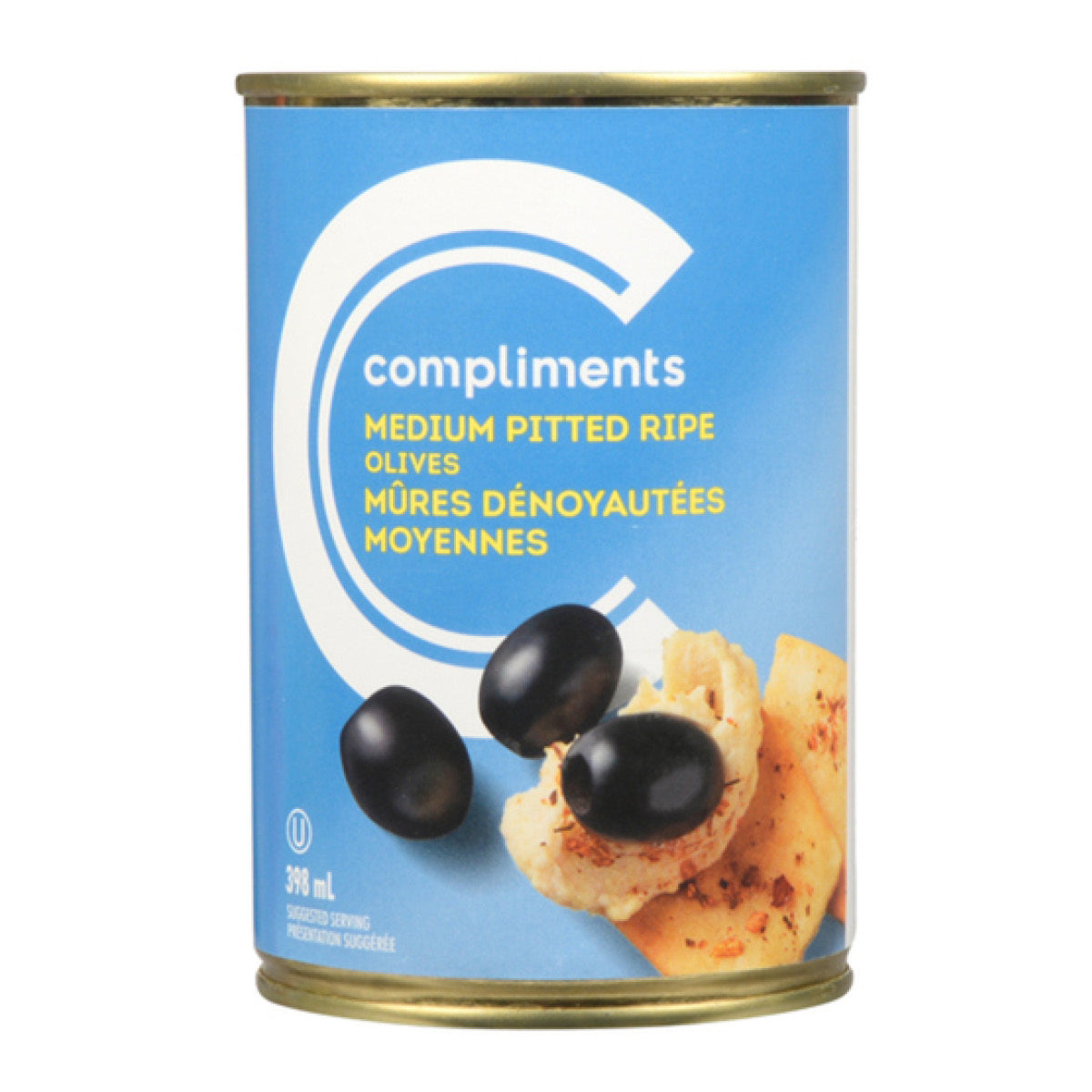 Compliments Ripe Pitted Black Olives, 398ml