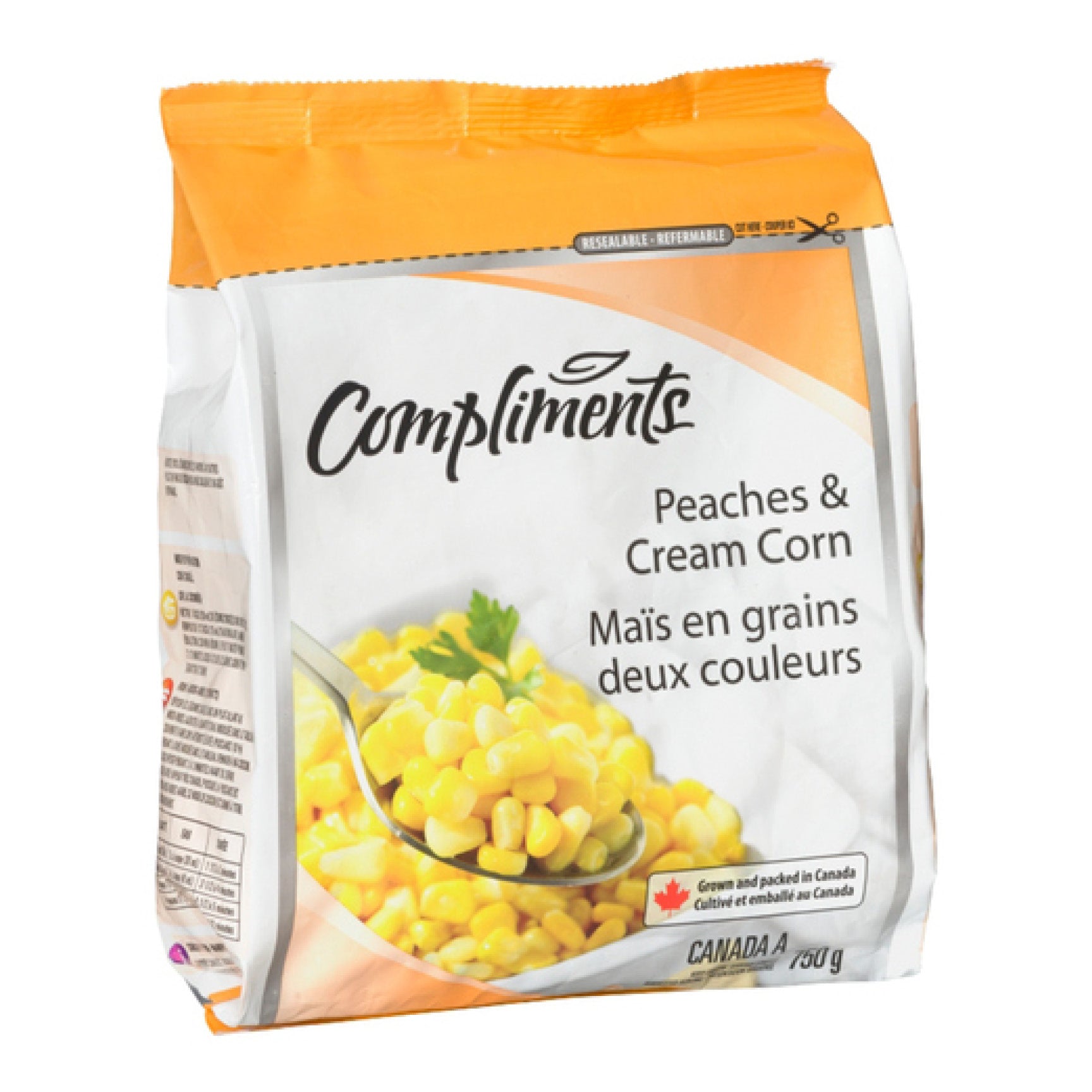 Compliments Frozen Peaches & Cream Corn, 750g