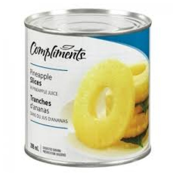 Compliments Pineapple Slices In Juice, 398ml