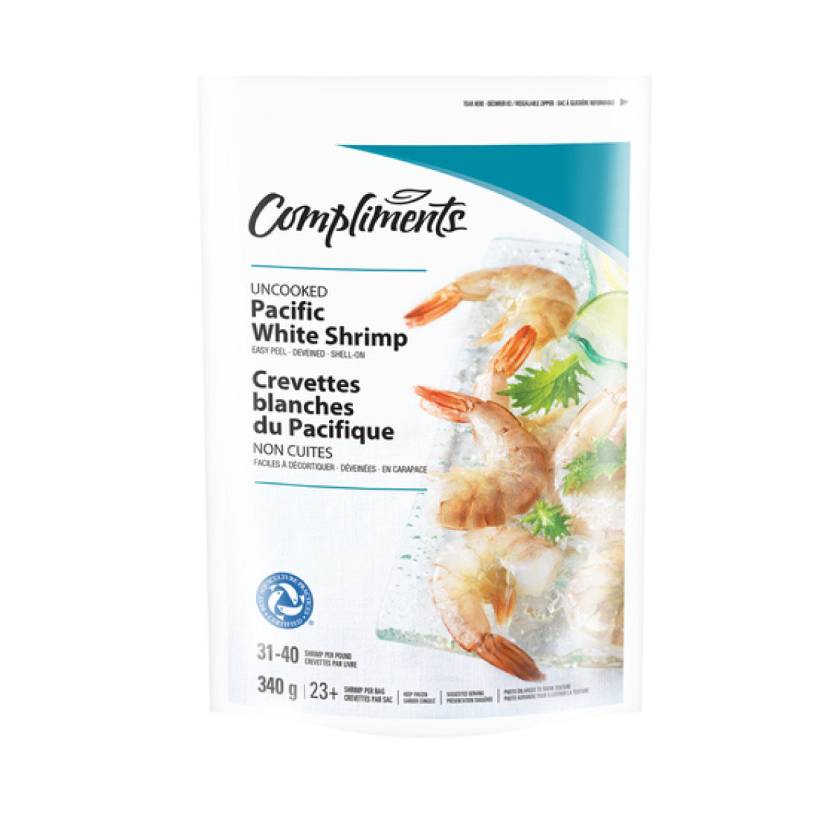 Compliments Shrimp 31-40 Count, Cooked,  340gr