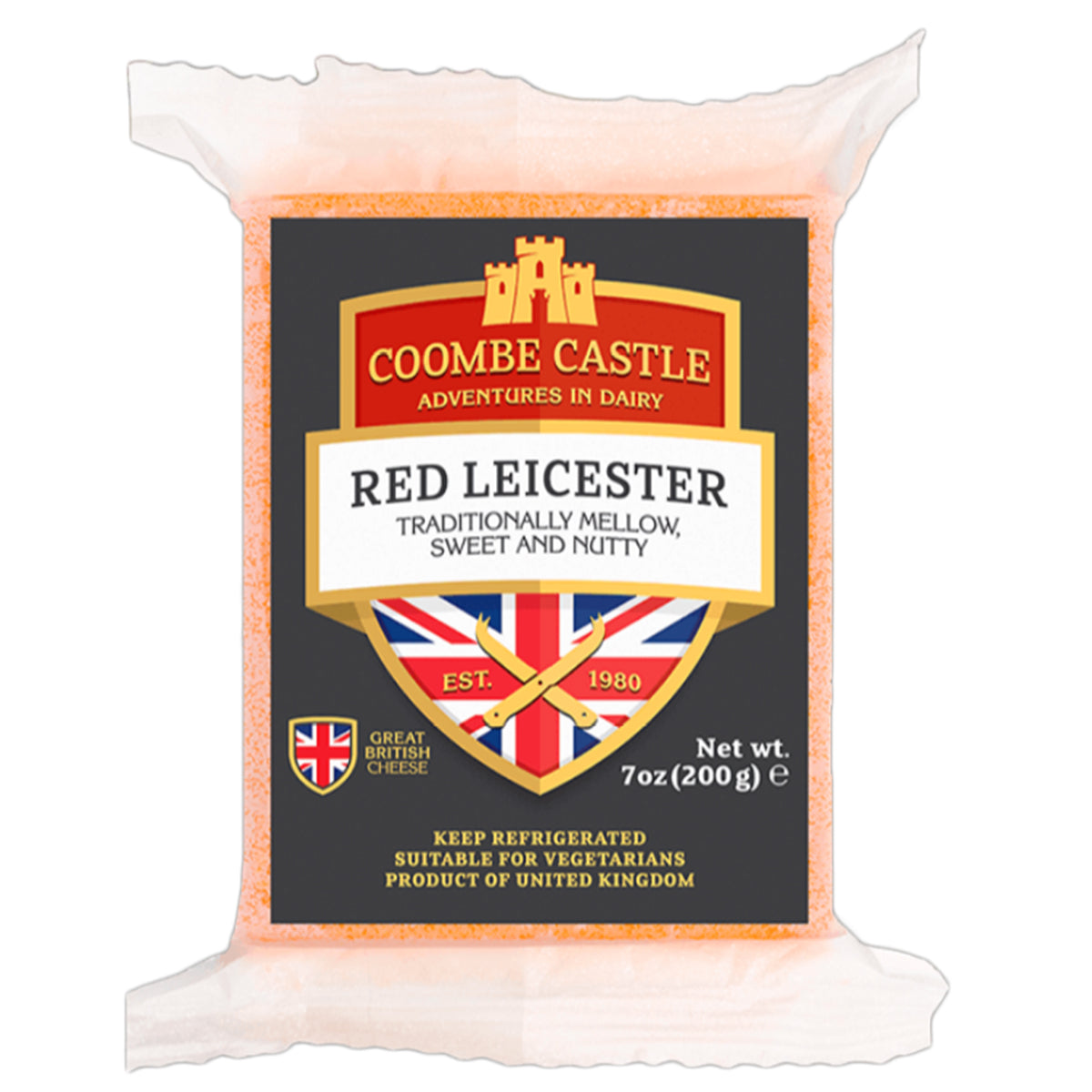 Coombe Castle Red Leicester Cheese Pachment, 200g