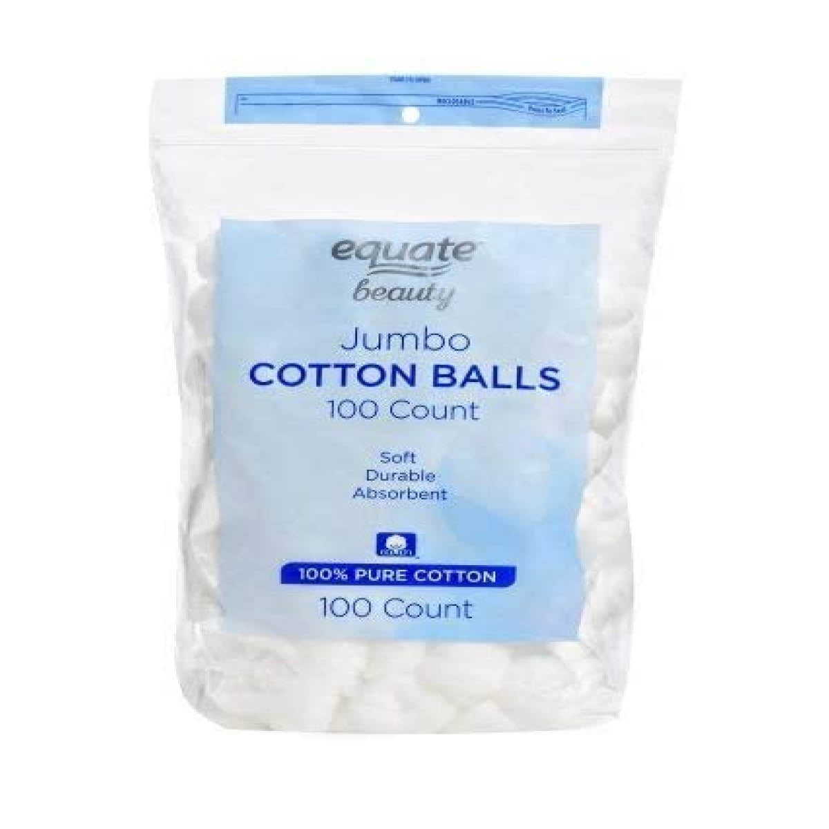 Equate Organic Jumbo Cotton Balls, 100ct