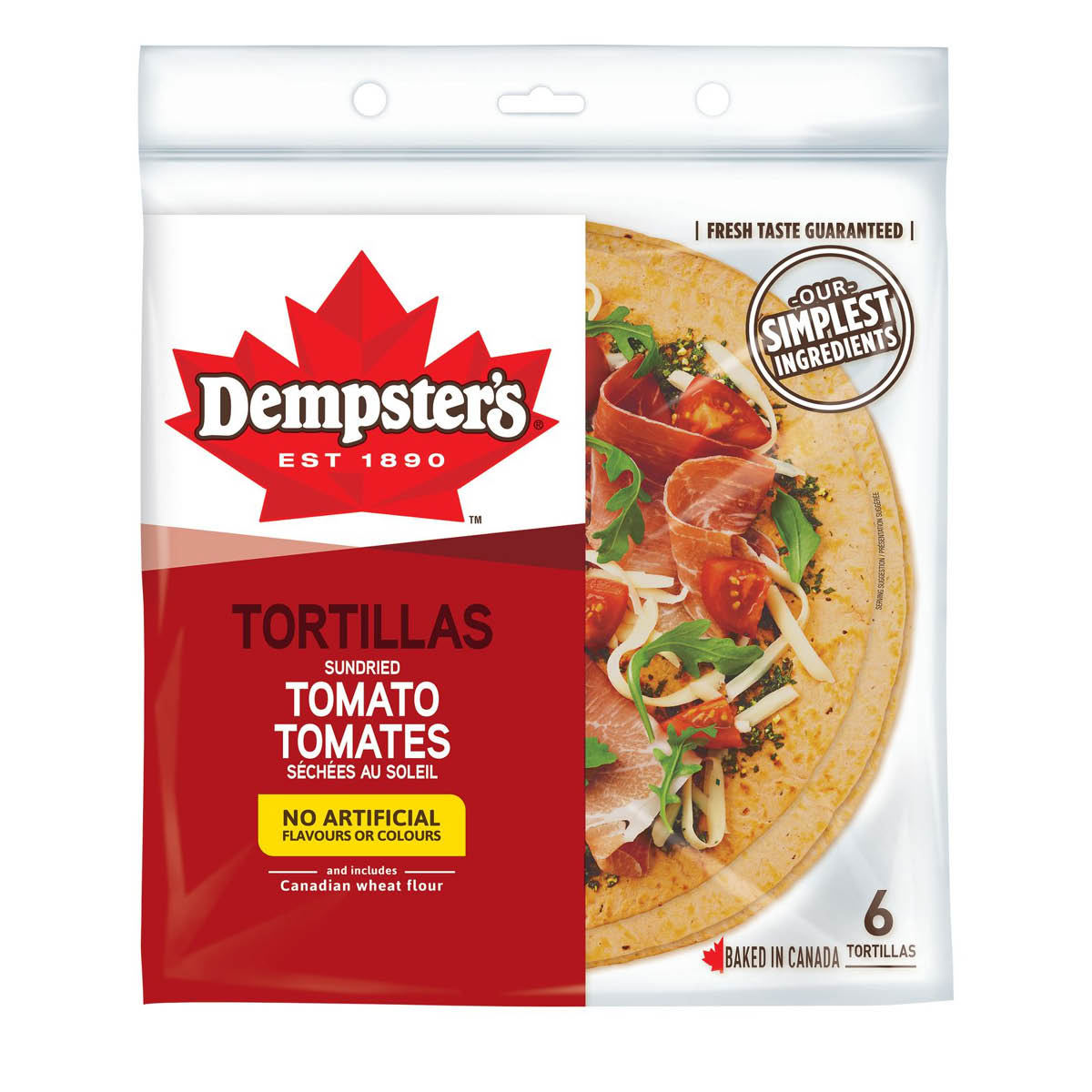 Dempster's Tortillas Sundried Tomato 10" 6pk 426g