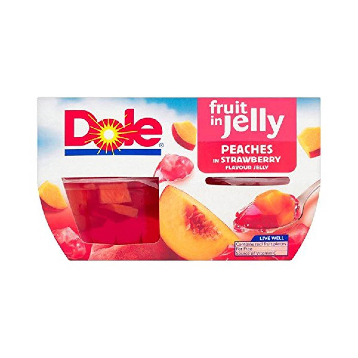Dole FruitnGel- Peach & Strawberry, 4x123g
