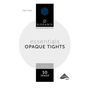 Elegante Opaque Tights, 50 Denier, 2 Pair Pk