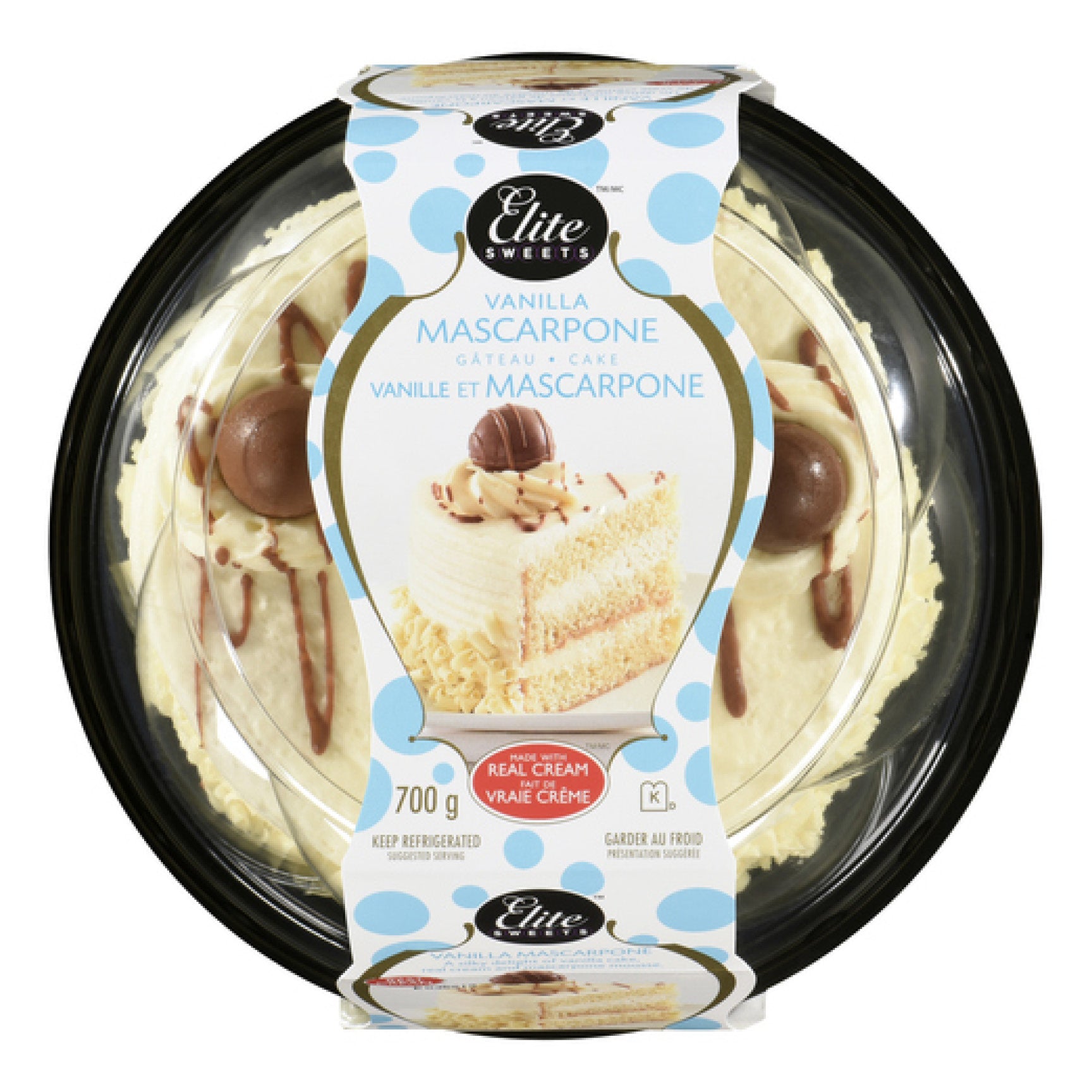 Elite Sweets Vanilla Mascarpone Cake, 6" Round, 700g