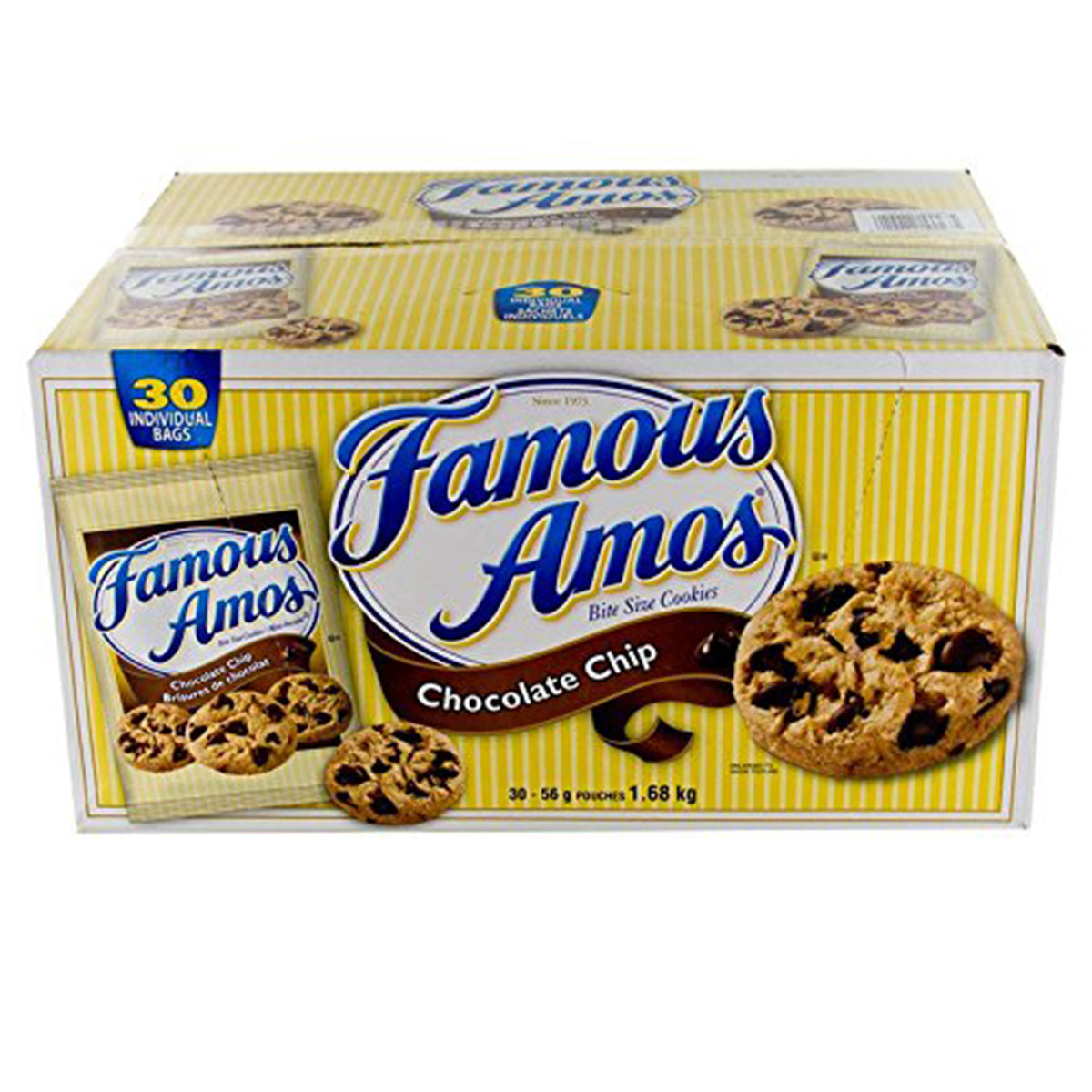 Famous Amos Bite Size Chocolate Chip Cookies, 56g - 30 pack