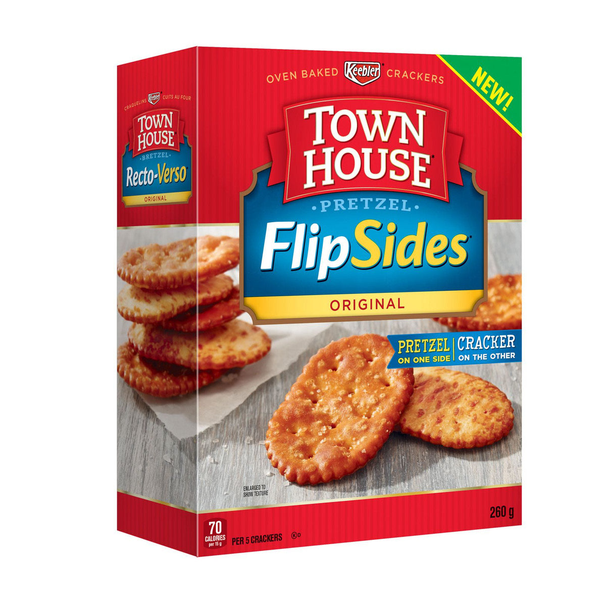 Town House FlipSides Original Pretzel Crackers, 260g