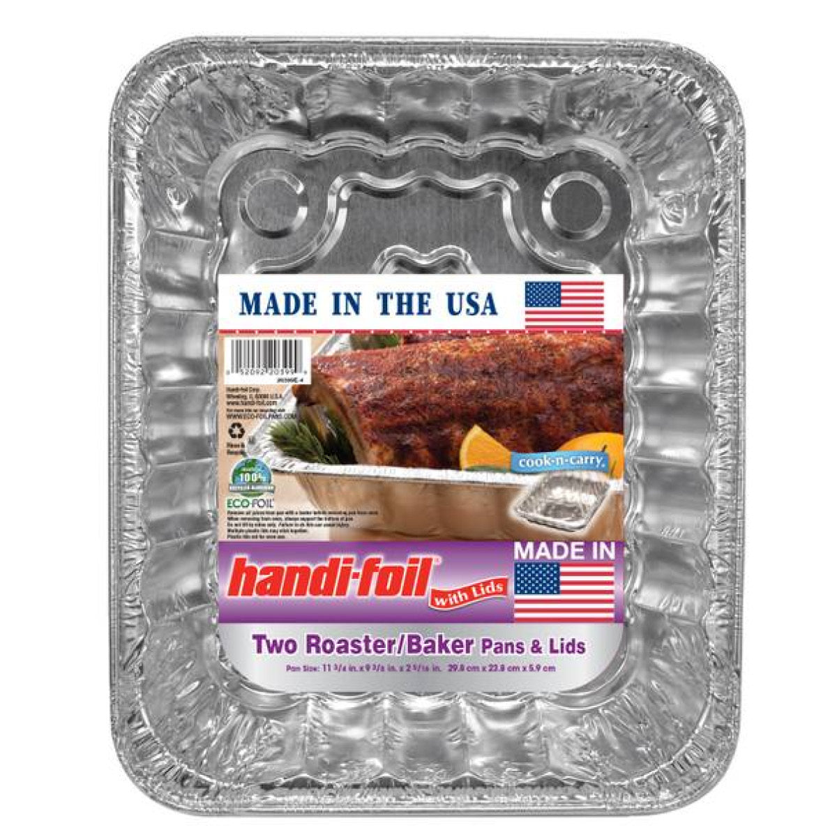 Handi-Foil Roaster Baker Pan With Lid, 2 Pk
