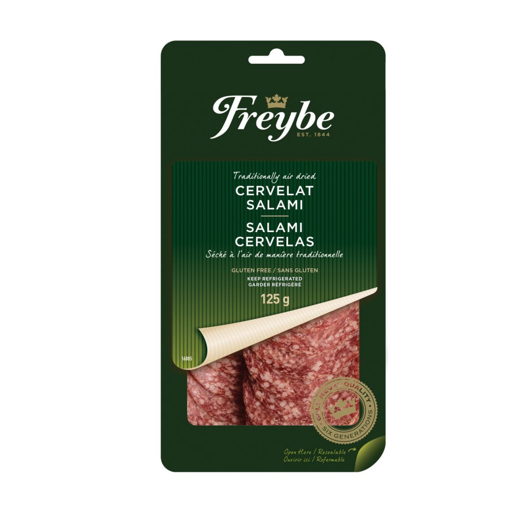 Freybe Cervelat Salami Slices, 125g