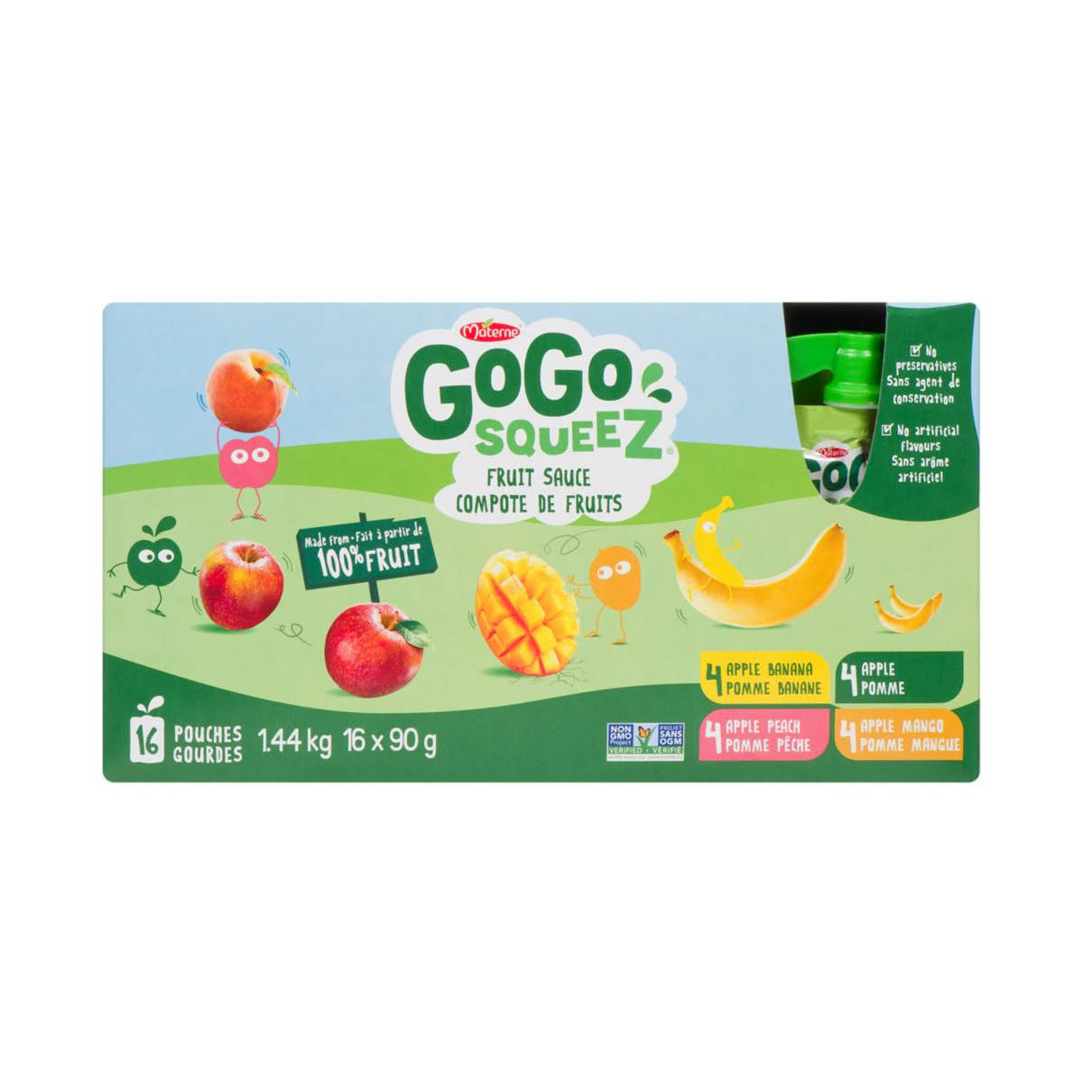Gogo Squeez Fruit Sauce, Variety Pack, Apple Grape Berry 20x90g