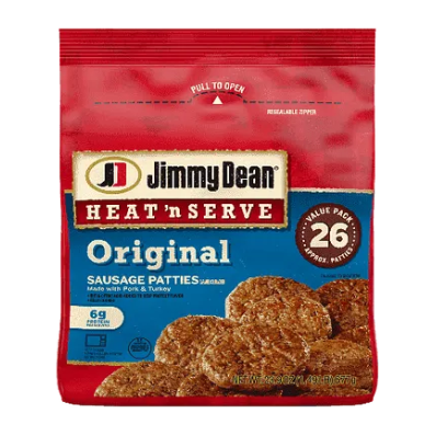 Jimmy Dean Fully Cooked Pork Sausage Patties 12ct GF