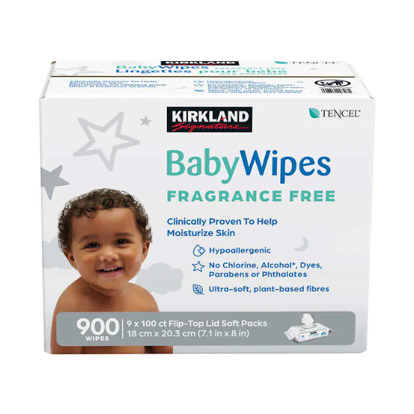 Kirkland Baby Wipes, 9 Packs of 100