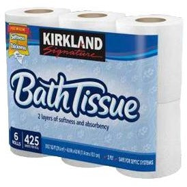 Kirkland Bathroom Tissue Toilet Paper - 6 rolls