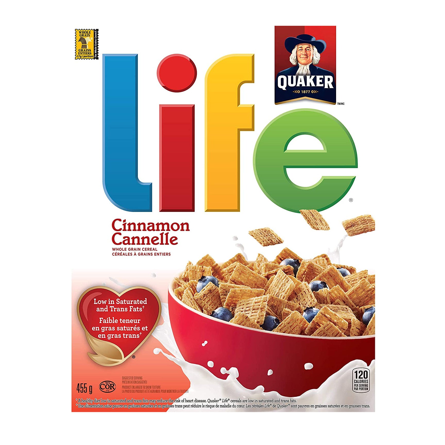 Quaker Life Cereal, Cinnamon, 455g