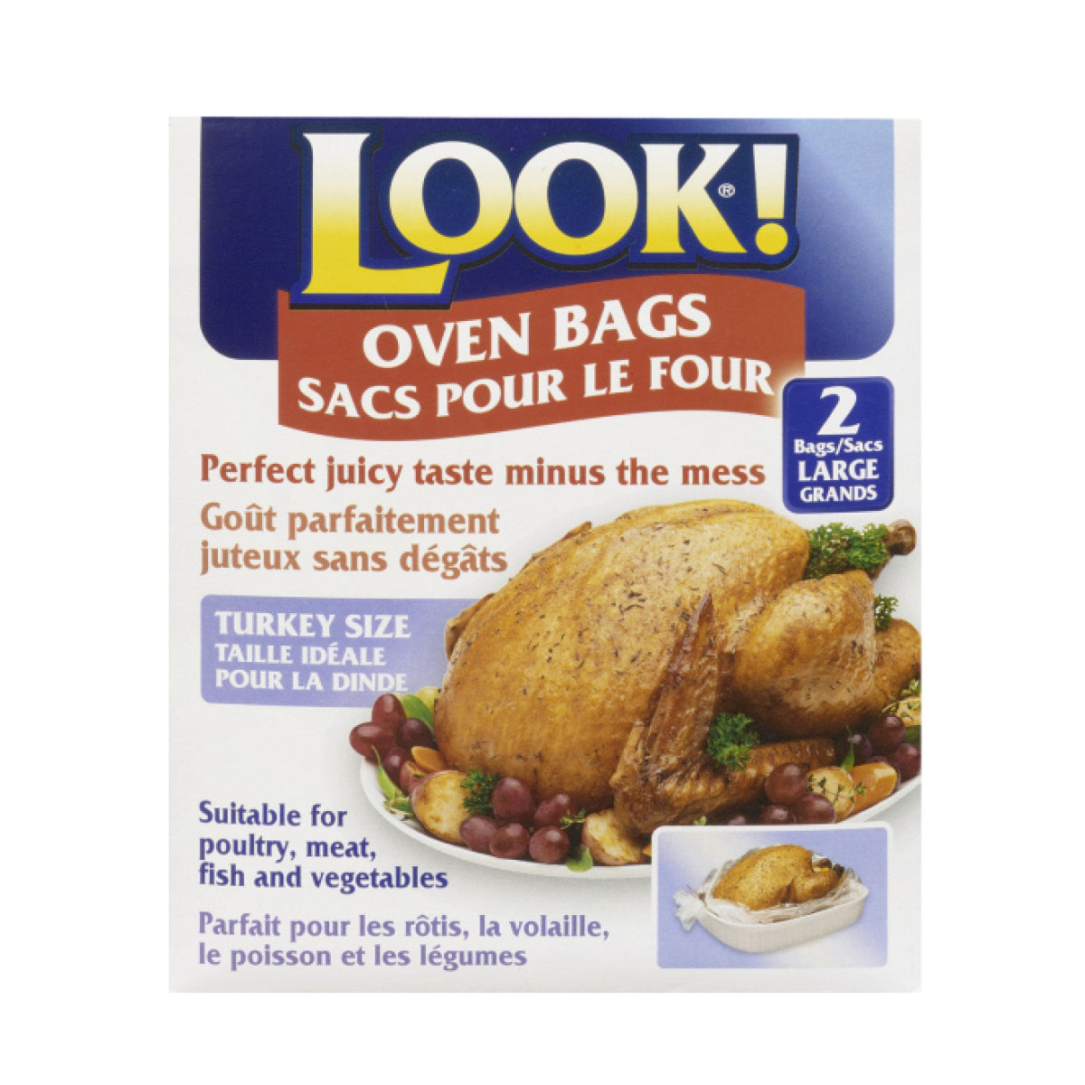 Look Large Oven Bags, 2pk
