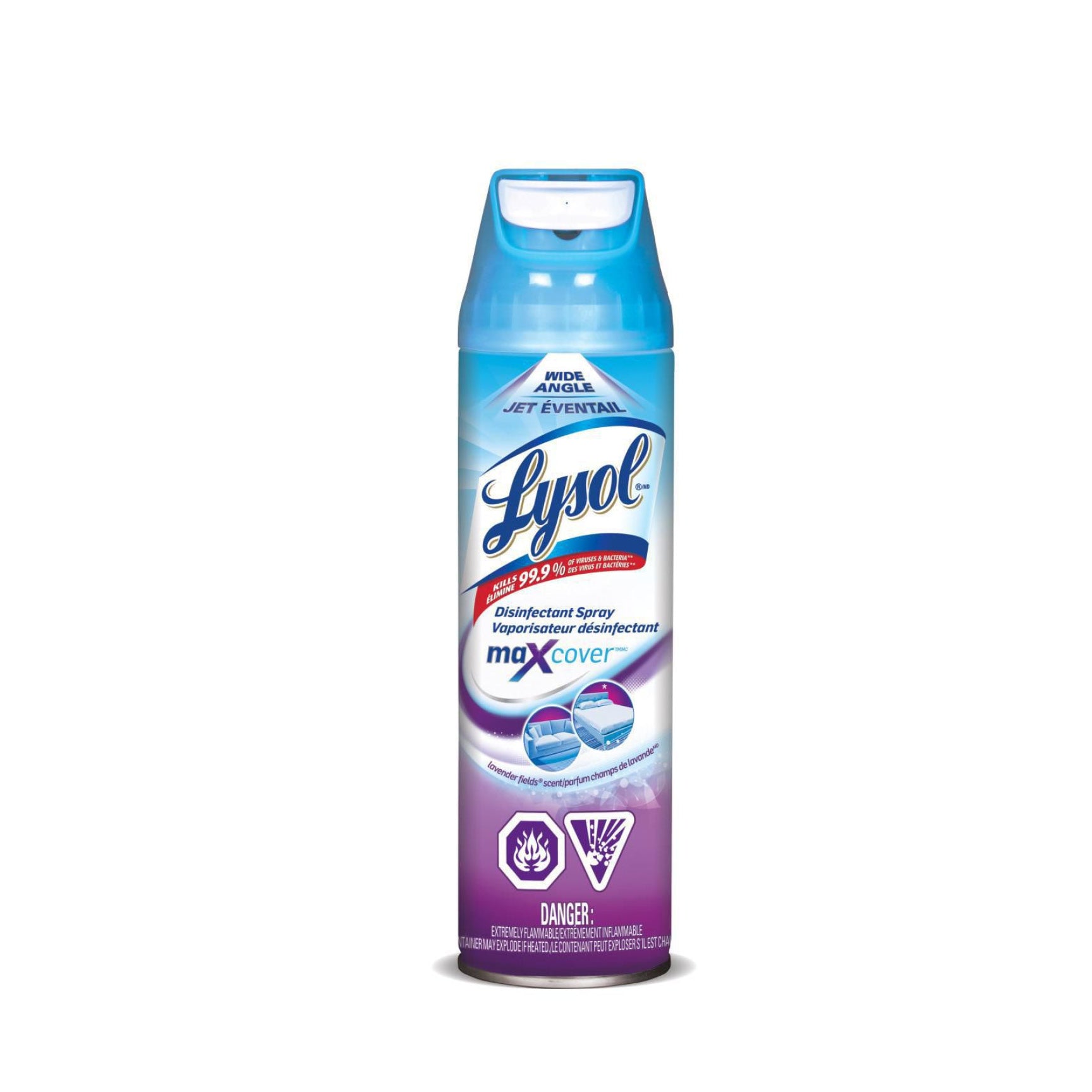 Lysol Max Cover Disinfectant Mist, Lavender Fields, 2X Wider Coverage, 425g