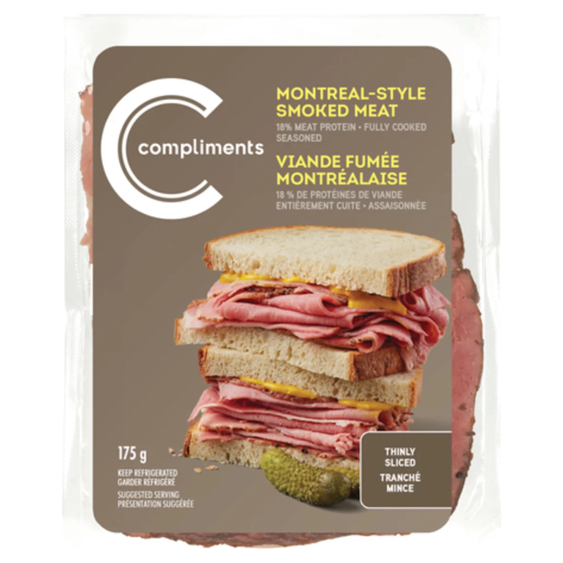 Compliments Montreal-style Thinly Sliced Smoked Meat 175 g