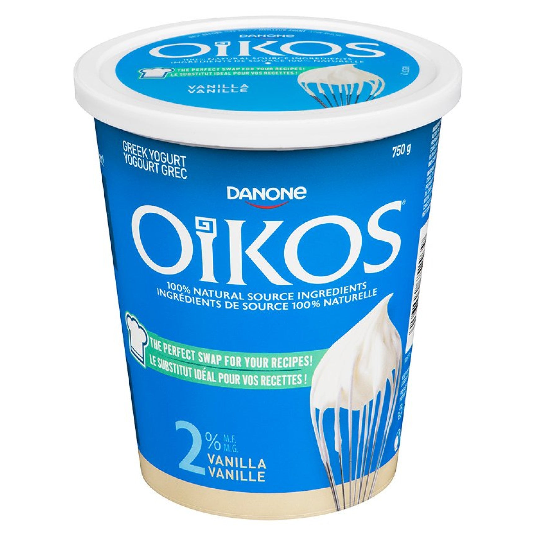 Oikos Greek Yogurt Tub 2%, Vanilla, 750g